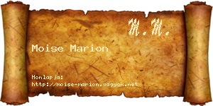 Moise Marion névjegykártya